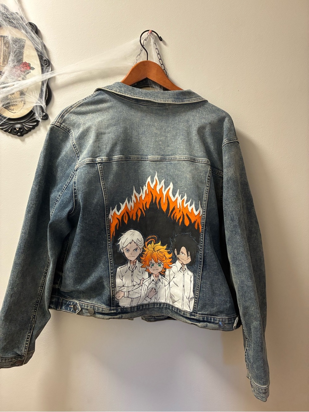 Hand painted anime Jean jacket